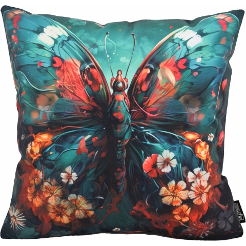 Gek op kussens! Sierkussen vlinder #2 | 45 x 45 cm | katoen/polyester