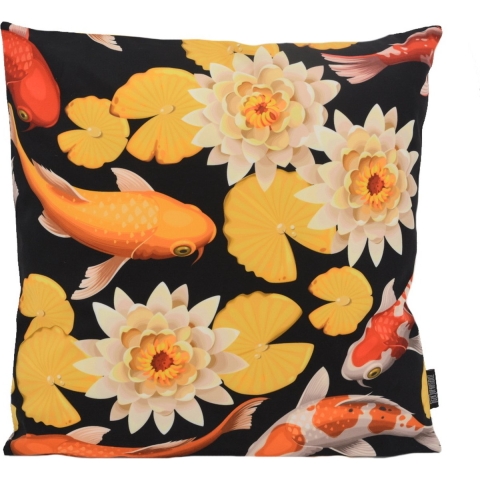 Gek op kussens! Sierkussen koi waterlily | 45 x 45 cm | katoen/polyester