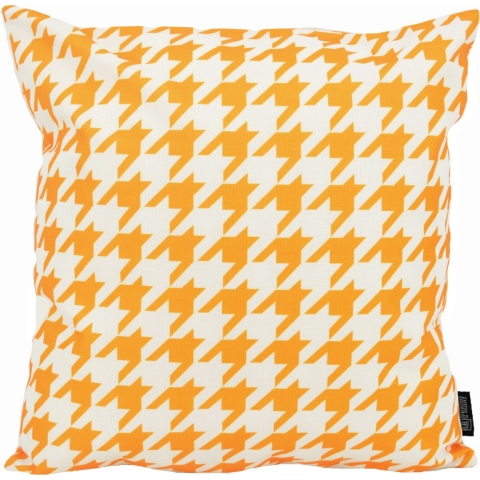 Gek op kussens! Sierkussen pied-de-poule oker outdoor | 45 x 45 cm | katoen/polyester