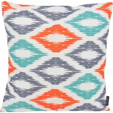 Gek op kussens! Sierkussen diamond oranje/aqua outdoor | 45 x 45 cm | katoen/polyester