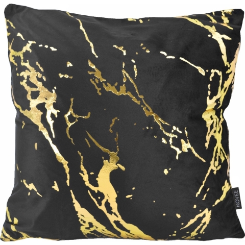 NOVÉE Sierkussen metallic marble black | 45 x 45 cm | velvet/polyester