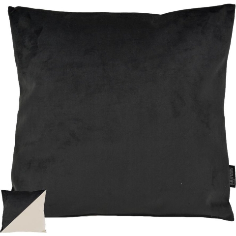 Gek op kussens! Velvet 2 tone black / cream | 45 x 45 cm | kussenhoes | velvet/polyester