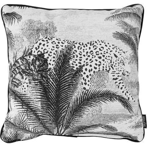 Gek op kussens! Velvet leopard palm | 45 x 45 cm | kussenhoes | polyester