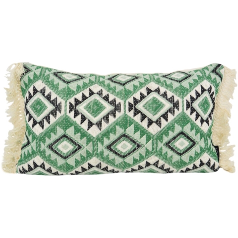 NOVÉE Sierkussen aztec green | 30 x 50 cm | katoen/linnen