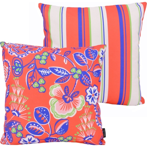 NOVÉE Sierkussen flower / stripe outdoor | 45 x 45 cm | katoen
