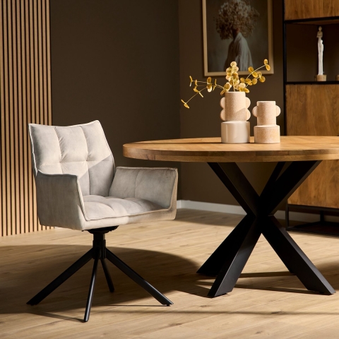 Huistuindesign Eetkamerstoel dani | velvet champagne (set van 2)