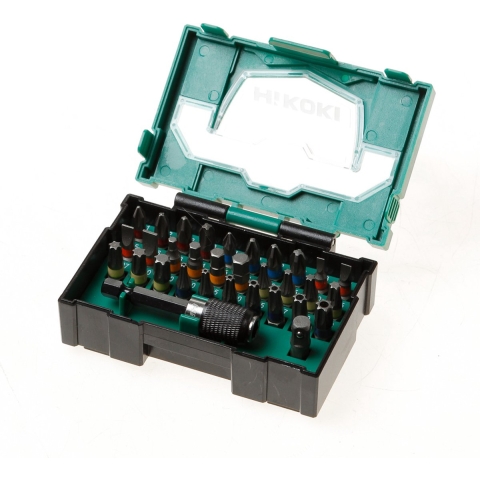 HiKOKI 40030019 Bitset T-profiel, Plat, Kruiskop Phillips, Kruiskop Pozidriv, Zeskant Incl. bithouder