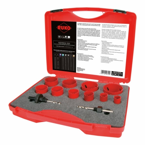 RUKO 106303 Gatenzaagset 12-delig 19 mm, 22 mm, 25 mm, 29 mm, 35 mm, 38 mm, 44 mm, 51 mm, 57 mm, 64 mm 1 set(s)