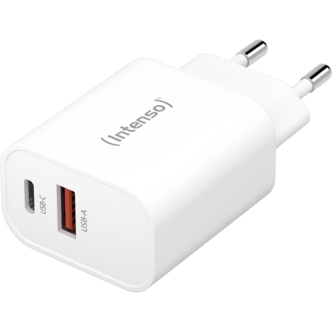 Intenso W30AC USB-oplader 30 W 1x USB-A, 1x USB-C Wit Binnen USB Power Delivery (USB-PD)