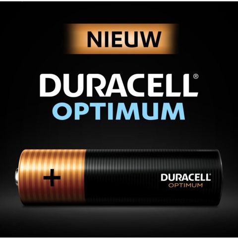 16x Duracell Alkaline Batterijen Optimum AA 4 stuks