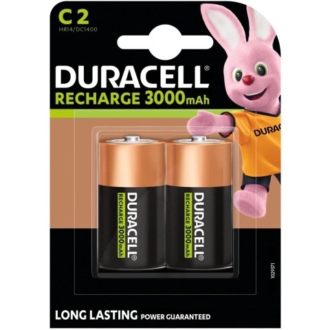 2x Duracell Oplaadbare Batterijen Ultra C 2 stuks