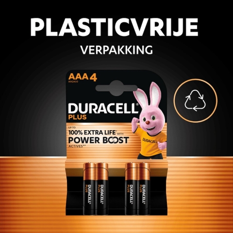 4x Duracell Alkaline Batterijen Mainline Bst AAA 4 stuks