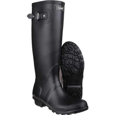 Cotswold Sandringham Buckle-Up Womens Wellington Boots (Zwart)