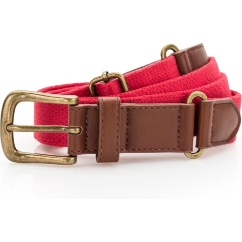 Asquith & Fox Heren Fauxleer en Canvasgordel (Kersenrood)