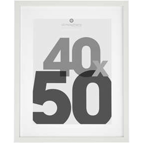 Atmosphera Fotolijstje met passe partout - voor een foto van 40 x 50 cm - wit - MDF/Glas -
