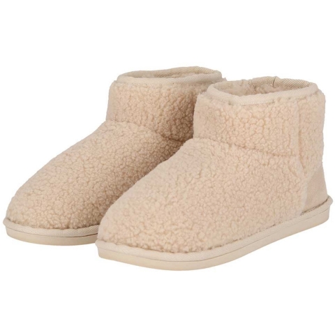 Apollo teddy sloffen - dames - off white - teddystof - pantoffels - hoog 41-42 -