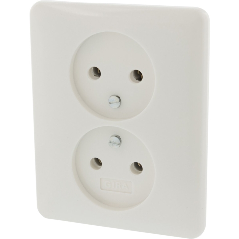 Gira System 55 Contactdoos | Inbouw | 2-voudig | Polarwit - 66.051.49