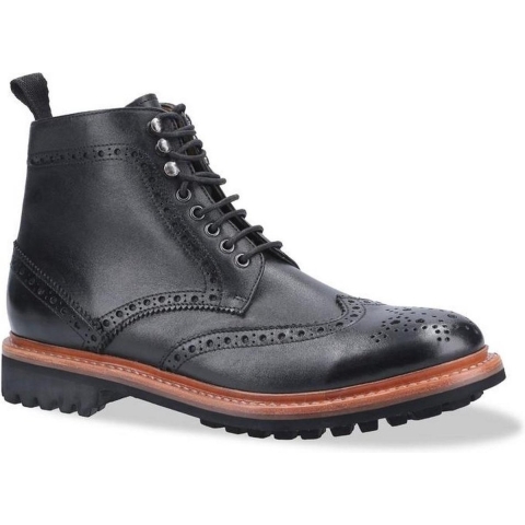 Cotswold Heren Rissington Commando Lace Up Leren Kleding Laars (Zwart)