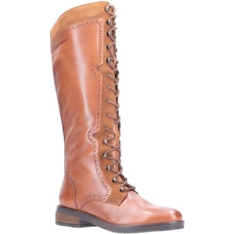 Hush Puppies Dames/dames Rudy Lace Up Long Leather Boot (Tan)