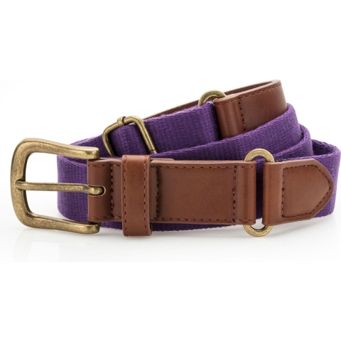 Asquith & Fox Heren Fauxleer en Canvasgordel (Paars)