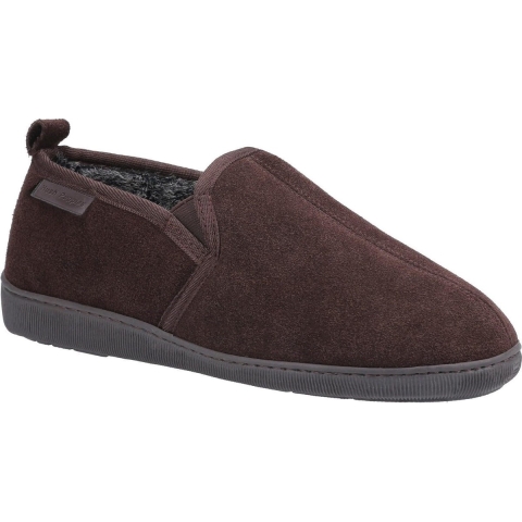 Hush Puppies Heren Arnold Slip On Leather Slipper (Bruin)