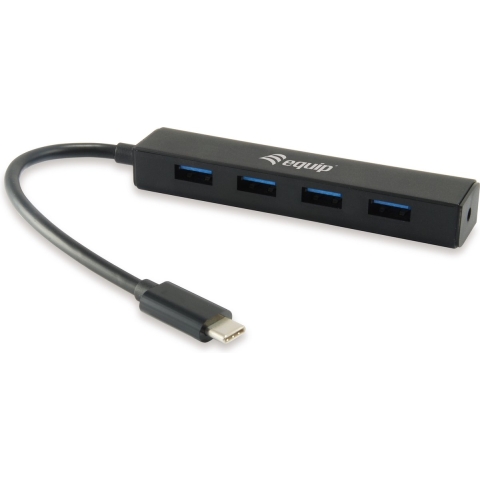 Equip USB-Hub USB-C (USB 3.2 Gen 2) multiport hub 4 poorten Zwart
