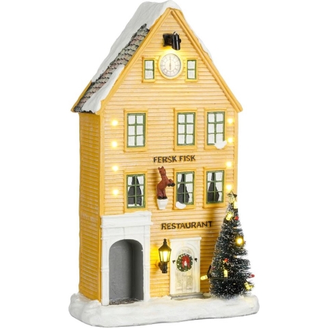 Bryggen restaurant yellow battery operated l17xb9,5xh27,5 cm Luville - Luville