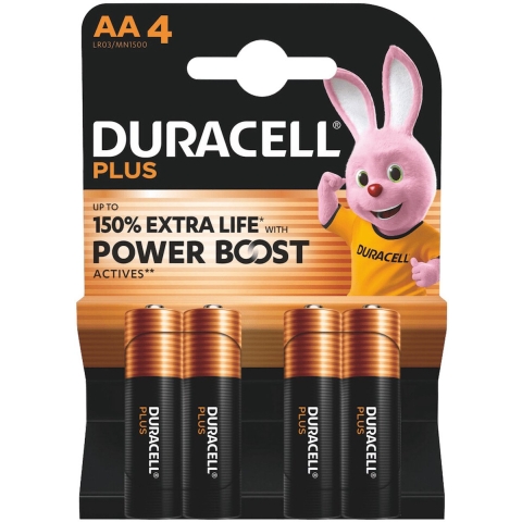 20x Duracell Alkaline Batterijen Mainline Bst AA 4 stuks