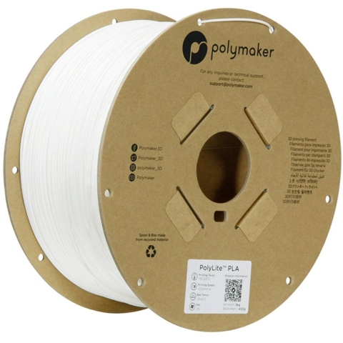 Polymaker PA02036 6938936712466 Filament PLA kunststof Hoge stijfheid, Hoge treksterkte 1.75 mm 3000 g Wit PolyLite™ 1 stuk(s)