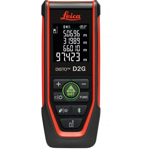 Leica D2G-2 Afstandsmeter In Tas - Bluetooth / NFC - Groen - 150m - IP54
