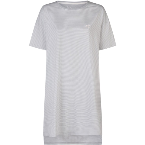 By Louise Dames nachthemd korte mouw lichtblauw gestreept