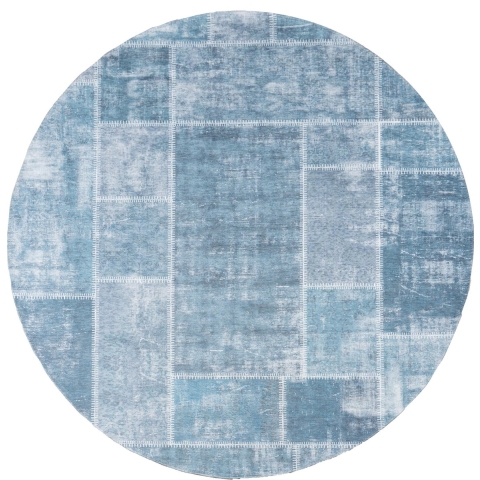 Veer Carpets Karpet mijnen rond grijs/blauw ø120 cm
