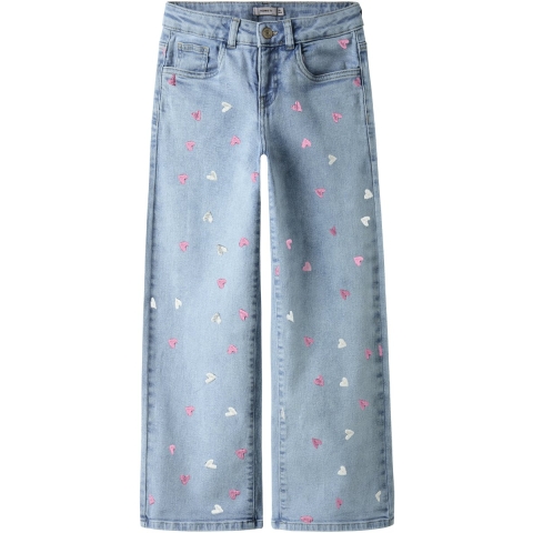 Name It Jeans - NkfRose - Light Blue Gebleekt Denim/Hearts - Name It - 8 jaar (128) - Jeans