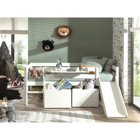 Lucevi pino halfhoogslaper h85cm met glijbaan 90 x 200 cm pino set van 2