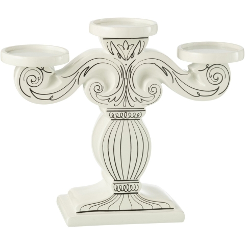 J-Line kandelaar dolomite /zwart 33x10.5x26.5cm