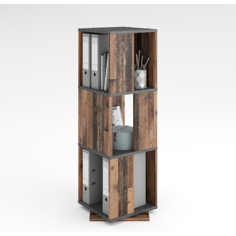 CaliCosy Draaibare boekenkast 3 compartimenten h108 cm tower