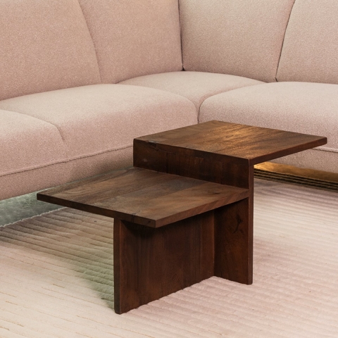 Label51 Salontafel skip espresso mangohout 50x90x40 cm