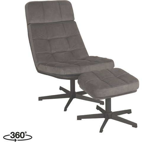 Label51 Fauteuil alvar - cosmo incl. hocker 57x53x83 cm