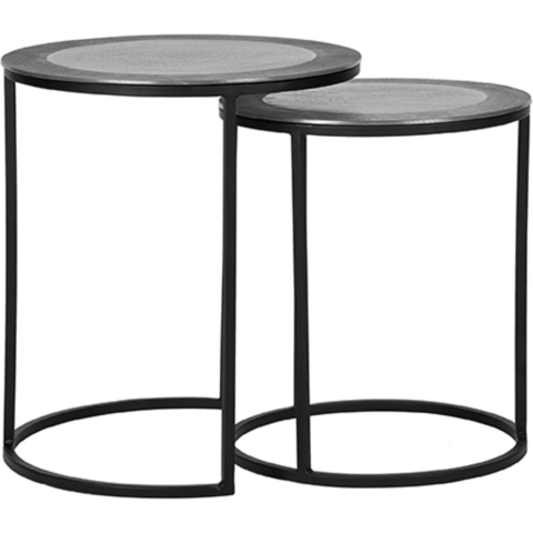 Label51 Salontafel set pair antiek ash metaal 40 cm