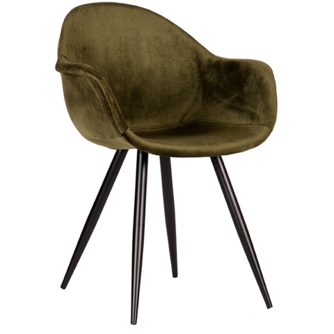 Label51 Eetkamerstoel forli army green fluweel set van 2