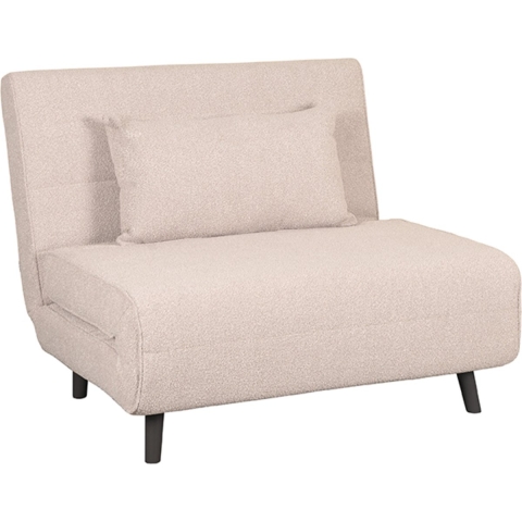 Label51 Slaapbank single naturel boucle single | zwarte poot