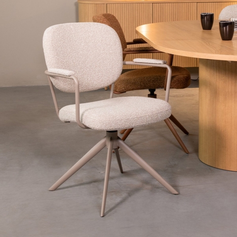 Label51 Eetkamerstoel basel naturel boucle set van 2