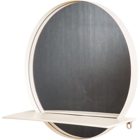 House Vitamin Mirror round metal with shelf sand- Ø40cm