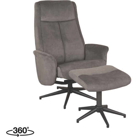 Label51 Fauteuil bergen - cosmo incl. hocker 62x77x53 cm