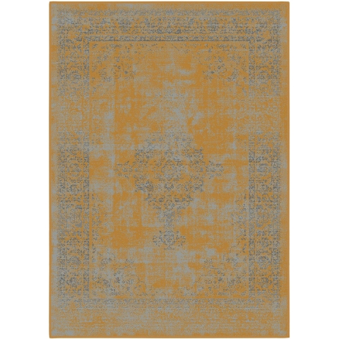 Muratap Istanbul vintage laagpolig vloerkleed retro tapijt mosterd 200x290