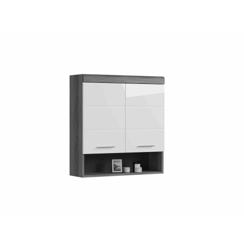 Furnilux Scout wandkast breed wit hoogglans mdf tz rook nb