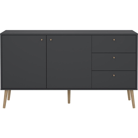 CaliCosy Dressoir met 2 deuren en 3 lades met houten poten b147,2 cm tarp