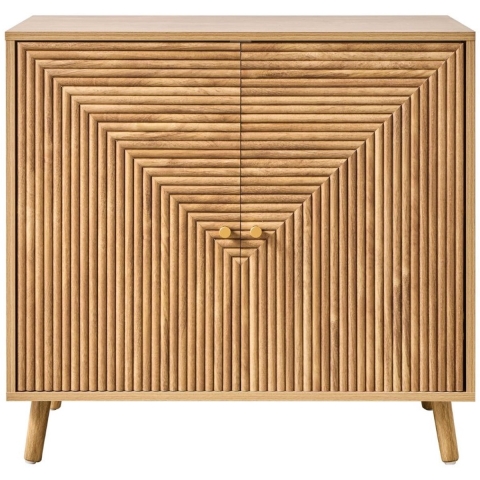 CaliCosy Dressoir 2 deuren met lamellen- in l-vorm, l80 cm eden