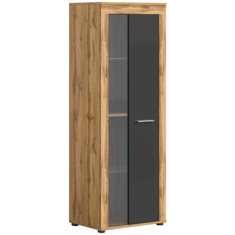 Furnilux Jam vitrinekast grijs melamine wotan nb