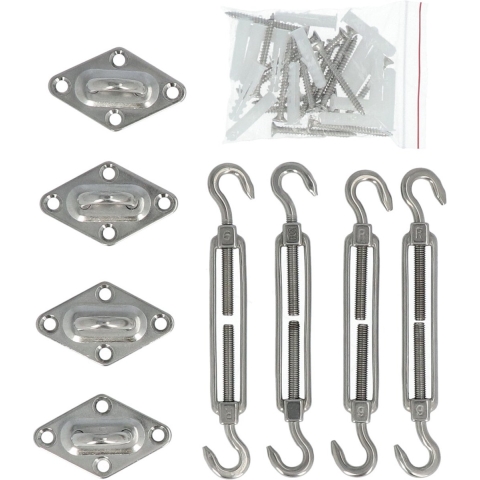 4gardenz ® rvs schaduwdoek/zonnedoek montage set 6 mm